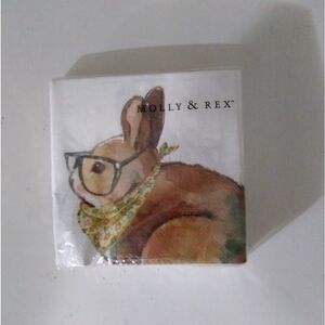 ⬇️⬇️⬇️Molly & Rex Scarf Bunny Beverage Napkins